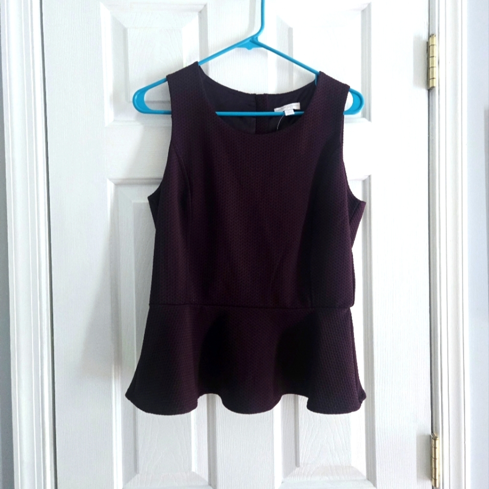 New York & Company Plum Peplum Tank Top Nwt